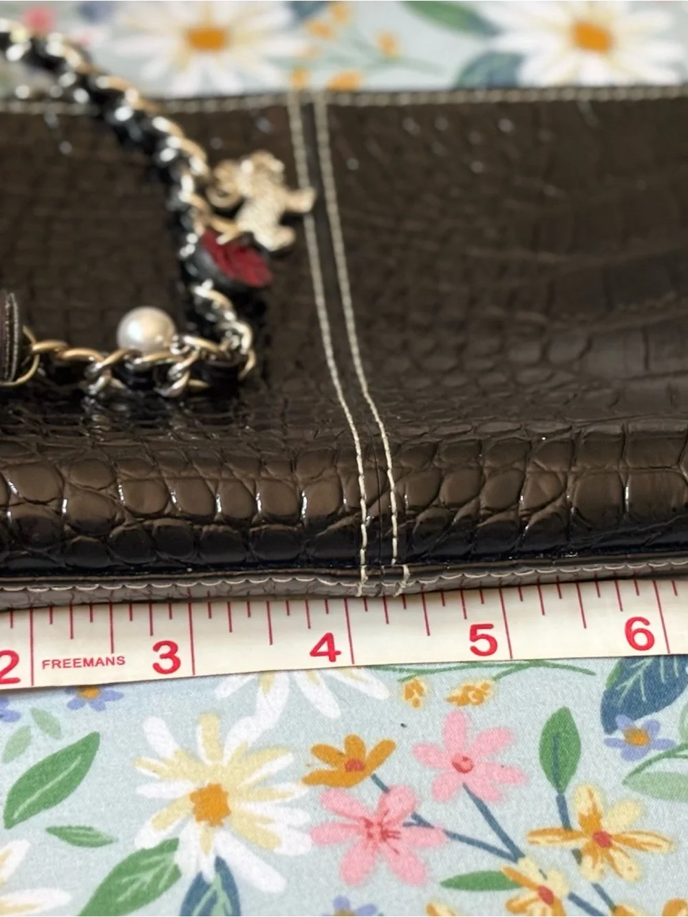 Liz Claiborne pebbled leather wristlet